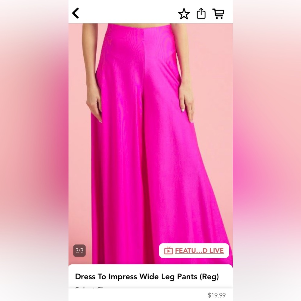 Dress to Impress Magenta Wide Leg Pants - size medium.